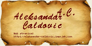 Aleksandar Ćaldović vizit kartica